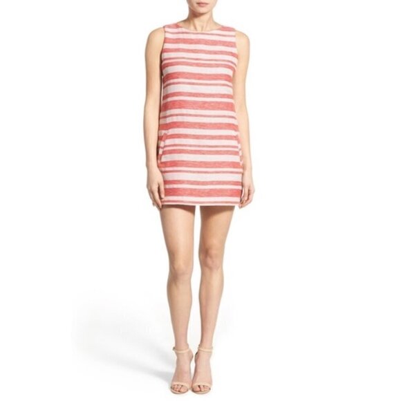 Cupcakes and Cashmere Womens Orange Striped Shift Dress Medium - Picture 2 of 8